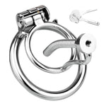 Male Chastity Device With Hidden Lock, Urethral Rod And Anti-Slip Ring, Hollow Design Chastity Cage, Stainless Steel Cock Cage For Men (50Mm)