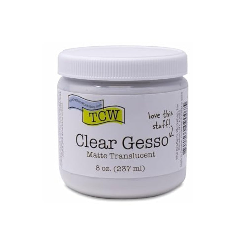 Boutique Quality Clear Gesso Primer for Acrylic Painting and Mixed Media Art, 8 oz Jar