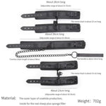 Leather Handcuffs Ankle Cuffs Neck Choker With Chain Bondage Restraint Bdsm Cosplay?3Pcs?