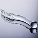 Glass Double Dildo Adult Sex Toys For Couples, Clear Dildo Glass Butt Plug Anal Toy Curved Dildo For G Spot Stimulator Prostate Massager, Realistic Dildos Anal Sex Toys For Men Women