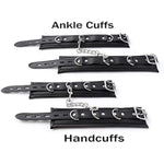 Padded Faux Leather Sex Cuffs, Bdsm Bondage Restraints Toys Bondage Handcuffs And Ankle Cuffs For Sex (Handcuffs And Ankle Cuffs Set, Black)