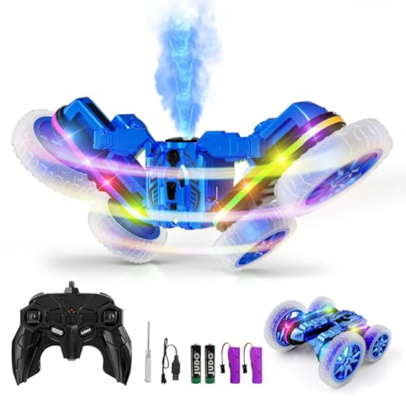 360°Rotating Remote Control Car, 4Wd Rc Cars With Cool Spray, 2.4Ghz Double Sided Rc Stunt Truck For 6-13 Year Old Boy Toys Birthday Gift