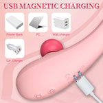 Thrusting Dildo Vibrator Sex Toy, Rotating Rabbit Vibrator With 9 Sucking & 9 G Spot Modes For Women, Realistic Silicone Dildo For Couples G-Spot Anal Stimulation, Pink (L)