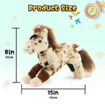 15" Spotted Horse Stuffed Animals For Boys And Girls,Soft And Adorable Stuffed Horse Plush Toys For Newborn Babies And Kids,Great Gifts On Birthday,Christmas,Machine Washable
