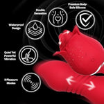 Rose Sex Toy Vibrator | Adult Sex Toy With Dildo | Adult Toys For Women | Versatile And Discreet Sex Toys For Personal And Couples’ Intimacy | Thrusting Vibrator Dildo Adult Toys For Women