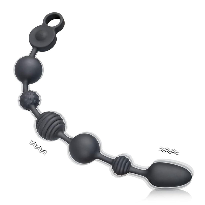 Vibrating Anal Beads, Vibrating Anal Plug Vibrator With 10 Vibration Modes Silicone Anal Vibrator With 3 Powerful Motors For Men, Women And Couples (S)