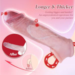 Huge Realistic Reusable Penis Sleeve Extender With Cock Ring, 6.5" Insertable Size Ultra Soft Thickening Silicone Penis Enlarger,Enhances Male Stamina, Big Adult Sex Toy For Men & Couples
