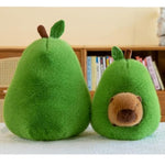 Cute Large Avocado Capybara Plush Toy 13.7'' Realistic Capybara Stuffed Animal Kawaii Soft Stuffed Avocado Food Plushie Pillow Doll