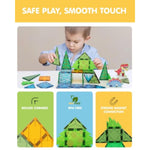 Magnetic Tile Animals & Dinosaurs STEM Building Set for Kids Ages 3-7
