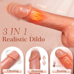 Dildo Thrusting Dildos Realistic Vibrator - Vibrators Adult Sex Toys For Women?Silicone 8 Inch Suction Cup Fake Penis Anal G-Spot Stimulator And Couple Pleasure With 5 & Vibrating Mode