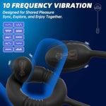 Vibrating Cock Ring With Prostate Massager Anal Vibrator, Silicone Pleasure Penis Ring, Clitoral Stimulator, Dual Motors 10 Vibrations Remote Control Anal Butt Plug For Men Couples Adult Sex Toys