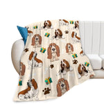 Basset Hound Blanket Cute Basset Hound Dog Throw Blankets Soft Warm Fuzzy Cozy Plush Gifts For Girls Women Lightweight Fleece Flannel Stuff Decor Gift For Kids Adults 50"X40"