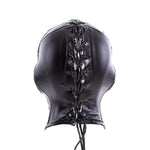 Full Face Restraint Head Hood - Lbdsm Fetish Hood Leather Bondage Masks Breathable Hood Mask Adult Sex Toys
