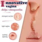 Pussy Ass Masturbator Sex Toy With Virgin Tight Labia, 2 Hole Realistic Male Masturbator With Strong Suction Channel, 4.1 Lb Pocket Pussy Male Sex Toy For Men Masturbation