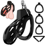 Large Male Chastity Cage with Adjustable Rings and Hidden Lock for Men's Bondage and Sex Toys