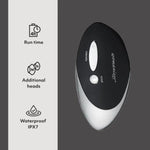 W500 Clitoris Vibrator Suction Toy Black/Chrome & Pjur Aqua Water Based Personal Lubricant 3.4 Fl Oz - Female Sex Toys Bundle
