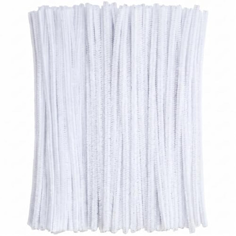 100 Pcs White Pipe Cleaners, 12 Inch Chenille Stems for DIY Crafts