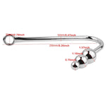 Stainless Steel Anal Hook Fetish Bondage Hook Sex Toys Steel Anal Plug Rope Hook Bondage With Smooth Anal Ball Sex Games Unisex Fetish Toy For Couple Lovers (3 Anal Balls)