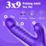 Vibrator Thrusting Dildo For Women-Dildos Adult Sex Toy, G Spot Clitoral Stimulator Vibrator With 9 Pulsing Thrusting Modes, Rabbit Vibrators For Couples,Sexual Pleasure Tools For Women