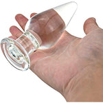 Glass Anal Butt Plug, Crystal Anal Trainer Sex Toys With Long Neck, 4.9 X 1.77 Inch Unisex Bum Plug For Men Women (L)
