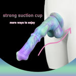 Realistic Dog Dildo With Suction Cup Base, 9.84 Inch Dog Dildo Large,Female Vaginal And Anal Play Adult Sex Toys (Green And Purple)