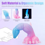 Monster Dildo, Luminous Dragon Dildo, 9.4 Inch Alien Dildo Anal Plug For U & G-Spot, Anal Toys With Strong Suction Cup, Fantasy Dildo Adult Sex Toys & Games For Men Women Couples, Pink Blue