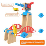 Wooden Train Set 65 Pc Build And Play Magnetic Crane Tower Bridge Construction Stem Toy Train With Tracks For Kids Compatible With Thomas Brio Melissa And Doug Railway Playset For Toddlers Starter Set