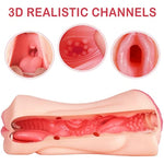 Blowjob Toy Pocket Pussy Male Masturbator Stroker With 2 Penis Rings, Realistic Mouth And Tight Vagina Adult Oral Sex Toys For Men, Lifelike Texture Sex Doll Deep Throat Masterbator Stimulation
