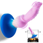 6 Inch Soft Silicone Small Dog Knot Dildo Fantasy For Beginner, 5" Skinny Slim Thin Animal Monster Knotted Dildo Prostate With Suction Cup,Dragon Wolf Anal Dildos Alien Sex Toy For Women Men Blue Pink