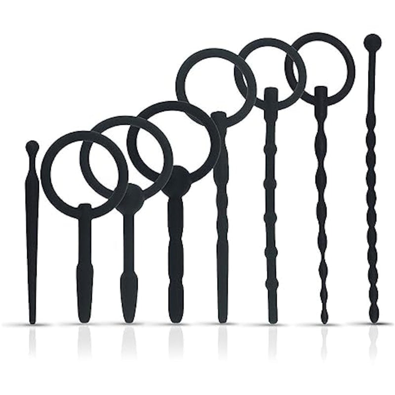 Sex Toys - Catheters & Sounds Male Stainless Steel Penis Dilator Urethal Rod Urethral Obstruction Cock Expansion Stimulation Plug Anal Plugs For Men, Couples Sm Sex Toys (Silicone 8-Piece Set)