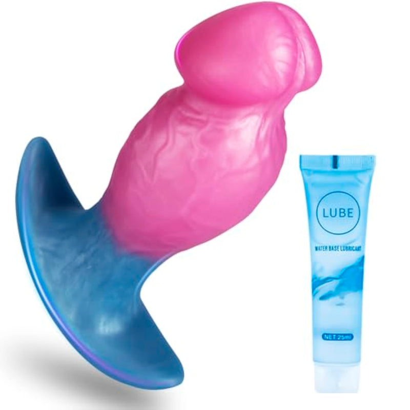 Long-Term Wear Anal Dildo for Adults, Soft Silicone Butt Plug with Suction Cup, 200G