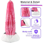 6.5 Inch Pink Orca Curved Design Dildo, Large Monster Dildos Strong Suction Cup For Hands-Free Play,G Spot Stimulation Dildo (M)