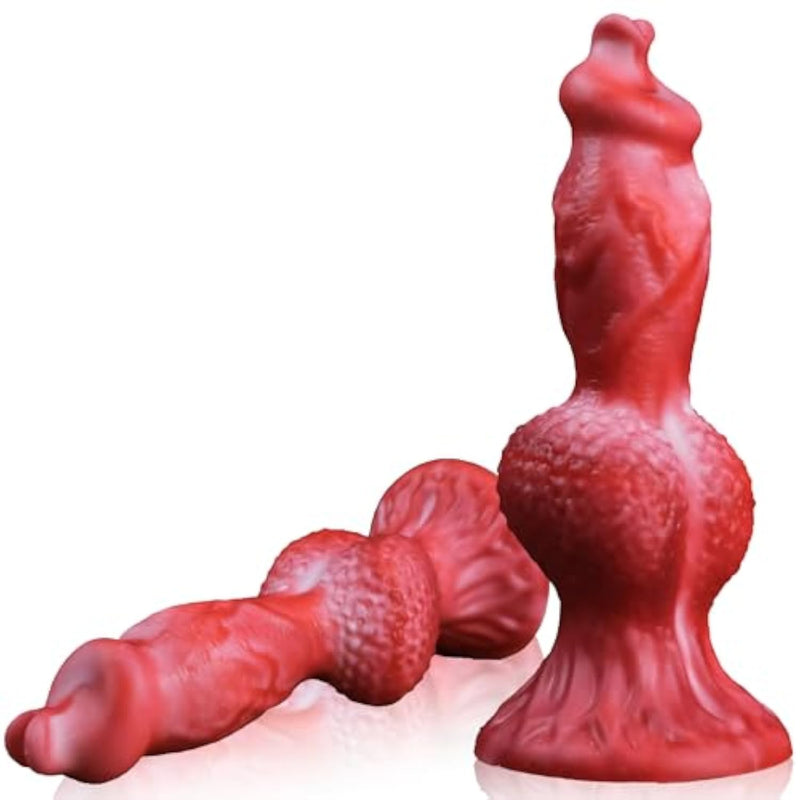 7'' Dog Knot Silicone Dildo for Men and Women - Realistic Animal Anal Toy with Suction Cup
