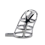 Cock Cage Male Chastity Device Steel Metal Silver Locked Cage Sex Toy For Men, Lock And Key Included