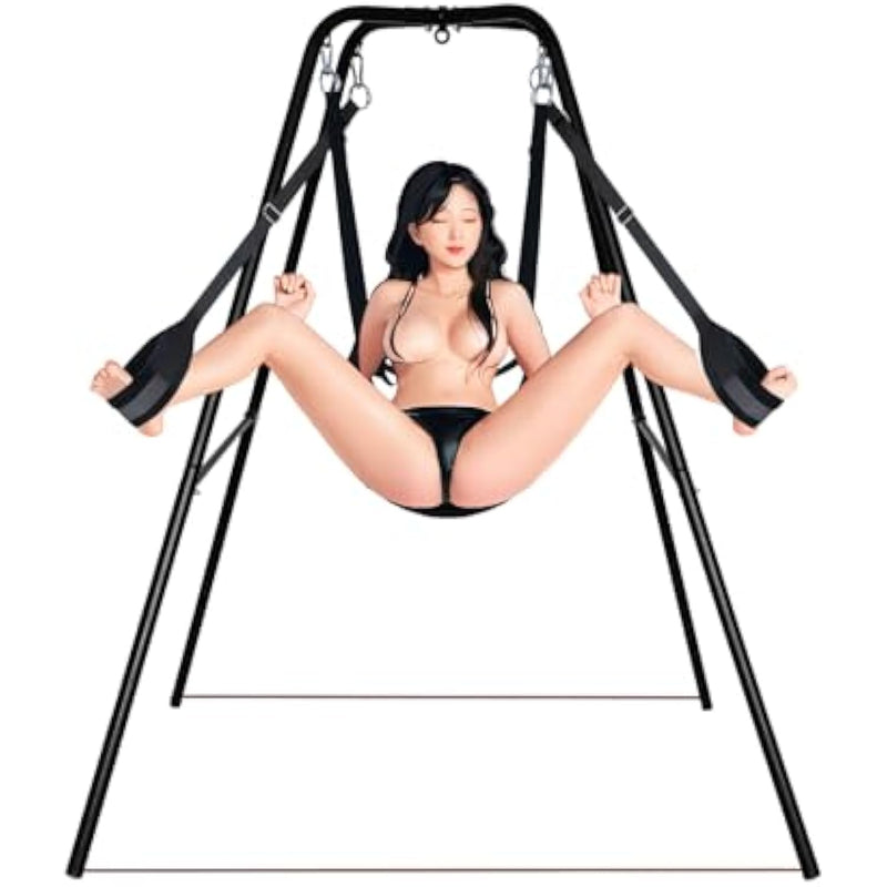 Sex Swing Stand With Sex Sling For Men Women&Couples,Adjustable Angle Sex Swing,Heavy Duty Steel Frame,Sex Furniture For Bedroom