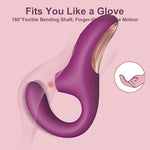 Clitoral Sucking Vibrator for Women, 2-in-1 G Spot Sucker & Dildo Vibrators with 10 Suctions & Vibrations, Waterproof Flexible Finger Anal Nipple Stimulator, Adult Sex Toys for Women & Couples Play