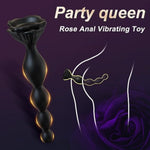 Rose-Shaped Waterproof Anal Bead with 9 Vibration Modes for Men and Women