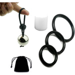 Metal Heavy Weight Hanger Stretcher Penis Extender Device Silicone Stacker Ball Ring Penis Rings Set,Penis Physical Exercise Tools Long Lasting Stronger Strechy Adult Sex Toys Game For Men Or Couples