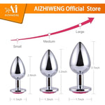 3 Pcs Luxury Jewelry Design Fetish Anal Butt Plug(Rose Red)
