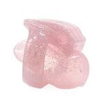 Ht-V4 Chastity Cage For Men | 5 Adjustable Wide Rings & 6 Colors | Beginner-Friendly | Adult Sex Toy With Sizing Guide (Pink With Silver Sparkles, Nub)