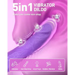 Vibrator Thrusting Dildo Sex Toys - 9" G Spot Vibrators Dildo Adult Toy With 10 Vibrations & 3 Thrusting Modes, Waterproof Clitoris Vibrator, Pleasure Tool For Women And Man Anal Stimulation (Purple)