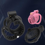 Spiked Chastity Device Chastity Cage With 2 Concealed Locks Male Sm Sex Toys Barbed Penis Cage With 4 Different Rings Lightweight And Breathable Resin Cock Cage For Men'S Penis Bondage (Arc,Black)
