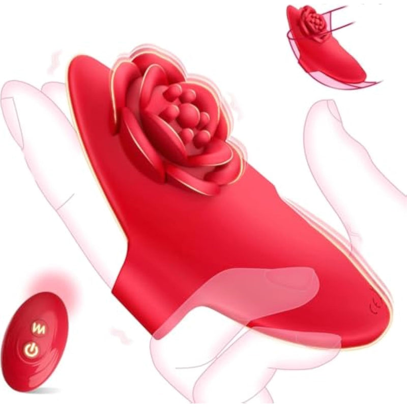 Finger Vibrator Adult Sex Toys For Women - Remote Control Wearable Vibrator With 10 Vibrating Modes, Rose Toy For Women Sexual Pleasure Tools Clitoral Nipple Anal Adult Sex Toys & Games