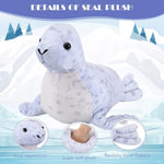 5 Pcs Seals Plush Set 18" Large Seals Pillow With 4 Cute Babies Stuffed Animal In Zippered Belly Nurturing Plushes Toy Gift For Kids Adults Birthday Christmas Holiday Part