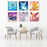 6 Pack Cartoon Paint by Numbers Kits for Kids, 8 x 8 Inch Canvas Crafts