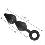 Double Bead Silicone Anal Plug for Beginners - Black