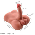 Male Sex Doll With Flexible Realistic Dildo,7.7Lb Brown Torso Dildo With Tight Hole Tight Anal Hole Masturbation For Women Men Gay, Torso Sex Toys & Games