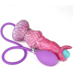 Flower Bud Dildo With 5 Balls Adult Sex Toy, Inflate Pump Dildo With 5 Silicone Eggs For Women, Alien Dildo Ovipositor Dildo - Red