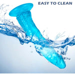 Soft Realistic Dildo Sex Toys With Suction Cup For Hands-Free Play,Blue Thick Penis Suitable For Beginner Women/Men/Gay With Thin And Slim Poke, Can Be Use For G-Spot And Anal (Xl)