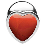 Authentic Red Jasper Gemstone Heart Anal Plug - Medium